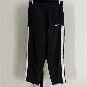 Nike Black Athletic Pants with White Accents